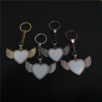 sublimation blank heart wing wings keychain