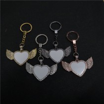 sublimation blank heart wing wings keychain keychains