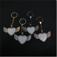 sublimation blank heart wing wings keychain keychains