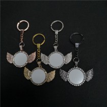 sublimation blank round wing wings keychain