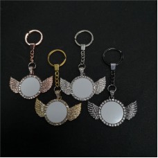 sublimation blank round wing wings keychain keychains