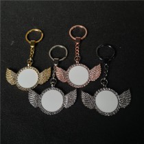 sublimation blank new round wing wings keychain keychains