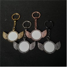 sublimation blank new round wing wings keychain keychains