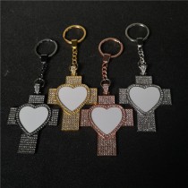 sublimation blank cross keychain keychains
