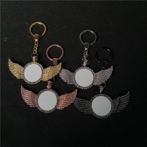 sublimation blank big round wing wings keychain keychains