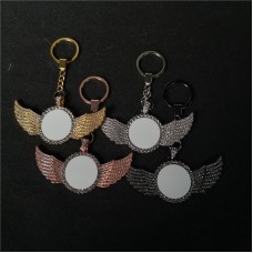 sublimation blank big round wing wings keychain keychains