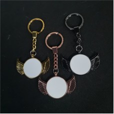 sublimation blank round wing wings keychain