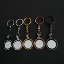 sublimation blank round keychain  two sided printing, can rorate