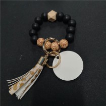 sublimation blank  wooden bead bangles keychain