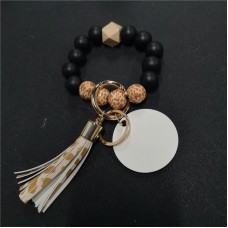 sublimation blank  wooden bead bangles keychain