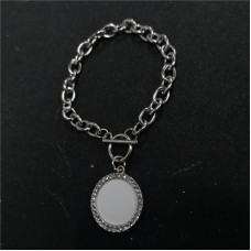 sublimation blank  stainless steel bangles with zircon charms