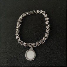 sublimation blank full zircon  bracelet bangles with zircon charms