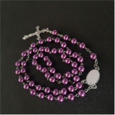 sublimation blank rosary necklace pendant