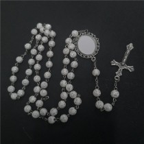 sublimation blank cross bead necklace