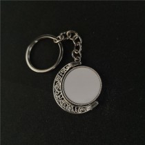 sublimation moon keychains with two sided printing Can rotate