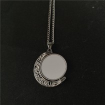 sublimation blank moon necklace pendant with two sided printing Can rotate