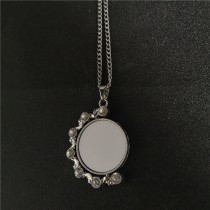 sublimation blank moon round necklace pendant-two sided printing