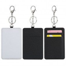 sublimation blank pu leather card holder  keychains