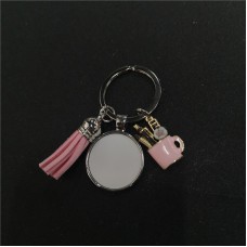 sublimation pen container keychains  key ring with tassel for Teacher's Day