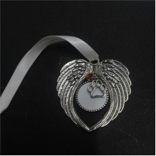 sublimation christmas angel wings blank ornaments with birthstone
