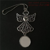 sublimation blank angel wings  car hanger with bead chains