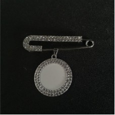 sublimation blank brooches with zircon pin bead pin