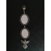 sublimation blank big photo memory charms  with 2big oval