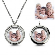 sublimation round  glass locket necklace pendant