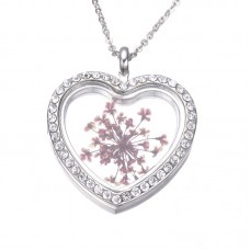 sublimation heart glass locket necklace pendant
