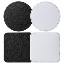  sublimation blank pu leather  Coaster-sqaure and round