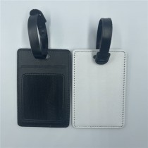 sublimation blank pu leather Luggage tag with pocket