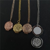 copper-sublimation round locket necklace pendant