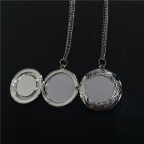 copper-sublimation round locket necklace pendant