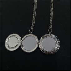 copper-sublimation round locket necklace pendant