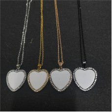 sublimation heart zircon necklace pendant for women