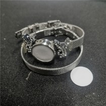 sublimation blank button diy stainless steel bracelets bangles-8MM