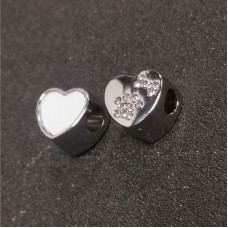 sublimation blank heart photo bead charms with Dog paw