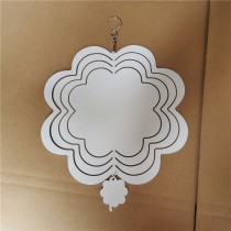 sublimation blank christmas aluminum wind ornaments-flower  250MM and 200MM