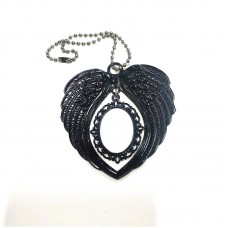 sublimation blank black  wings car hanger-oval 25*18mm 
