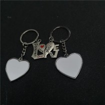 sublimation blank love metal keychains for valentine's day