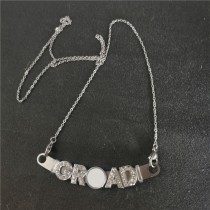 sublimation blank diy grad stainless steel zircon necklaces pendants