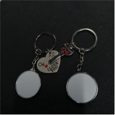 sublimation blank love metal keychains for valentine's day