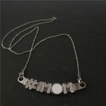 sublimation blank diy #1mom stainless steel zircon necklaces pendants