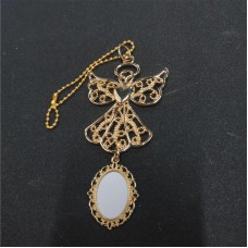 sublimation blank kc gold angel wings  car hanger-oval 25*18mm