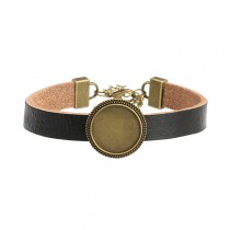 18MM sublimation blank pu leather bracelets-bronze