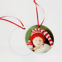 80*80mm sublimation christmas  round mdf ornaments ornament