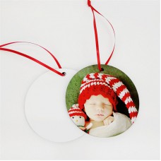 76*76mm sublimation christmas  round mdf ornaments ornament