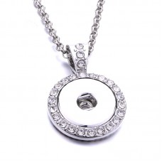 sublimation button zircon necklace pendant   with  stainless steel chain NP092