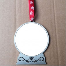 sublimation christmas metal snowglobe ornament