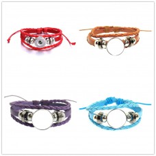 sublimation pu leather colorful button bracelet bracelets